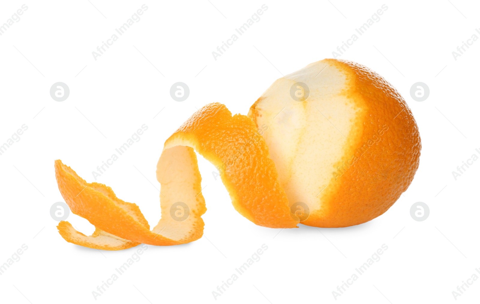 Photo of Orange fruit with peel on white background