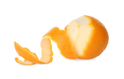 Photo of Orange fruit with peel on white background