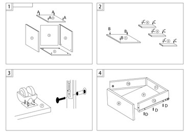 Illustration of Furniture assembly plan on white background, illustration