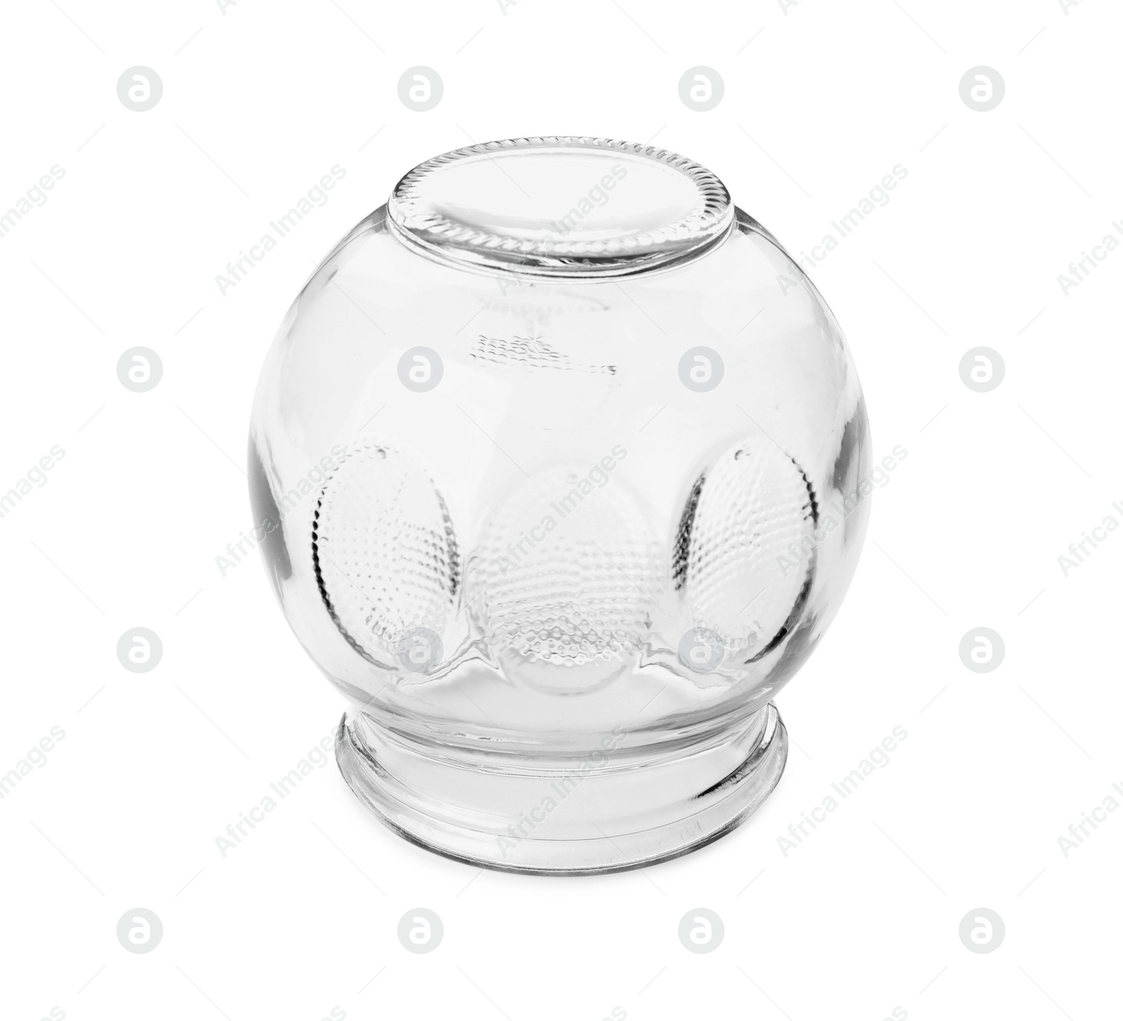 Photo of One glass cup isolated on white. Cupping therapy