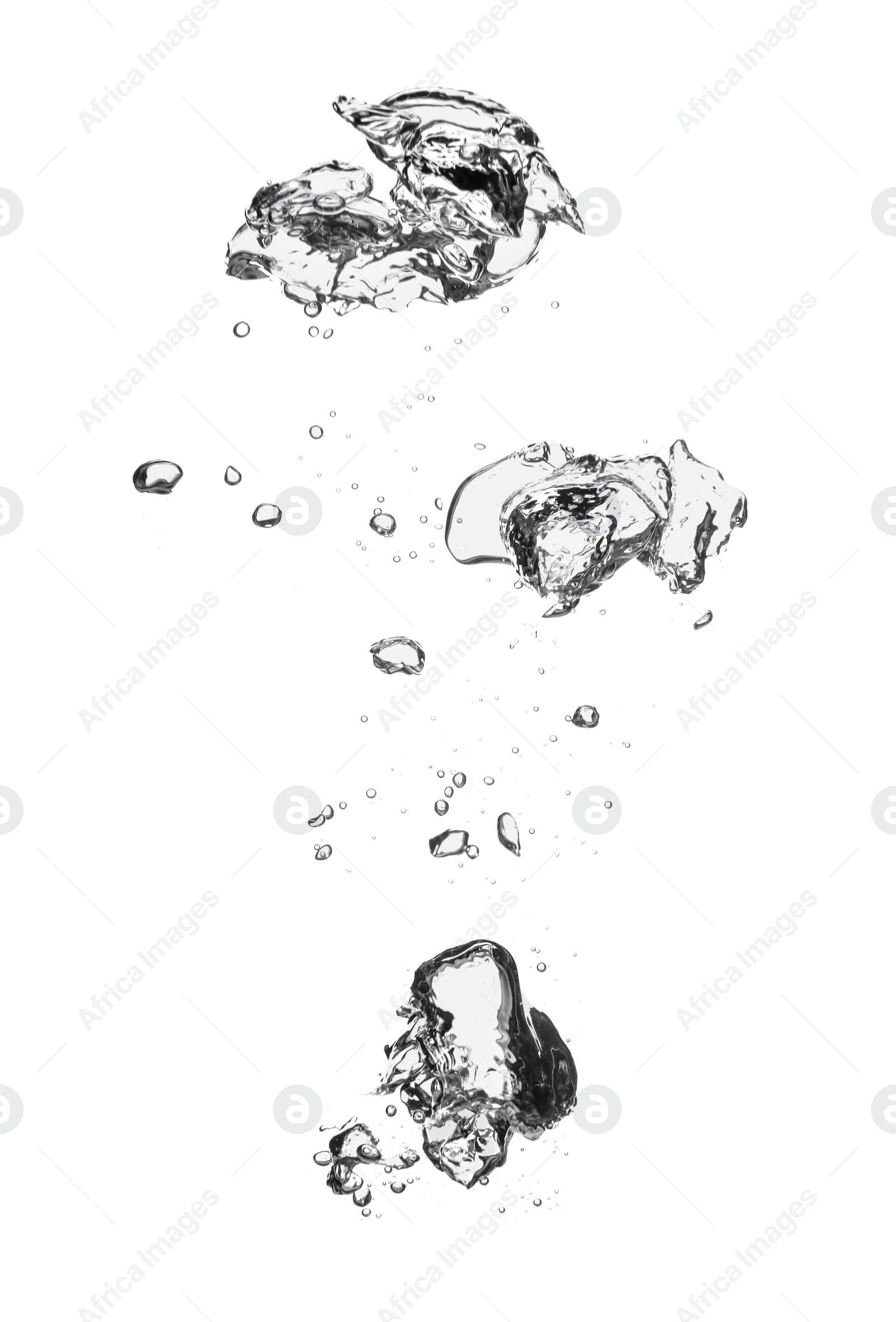 Photo of Air bubbles in water on white background