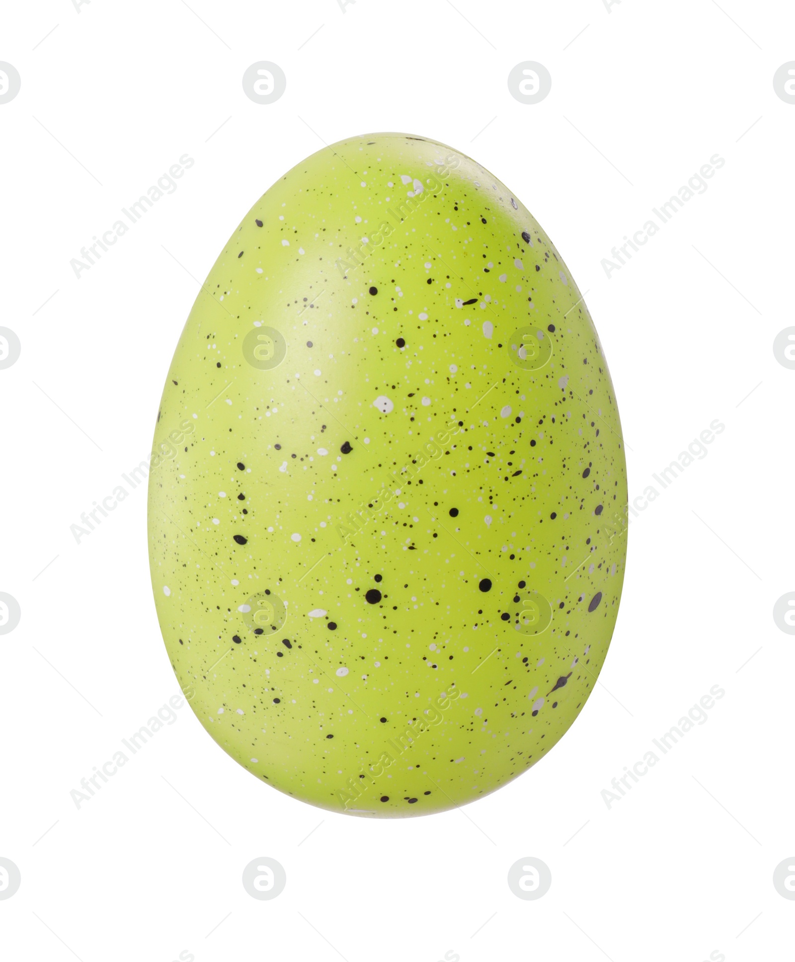 Photo of One painted Easter egg isolated on white