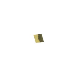 Piece of golden confetti isolated on white