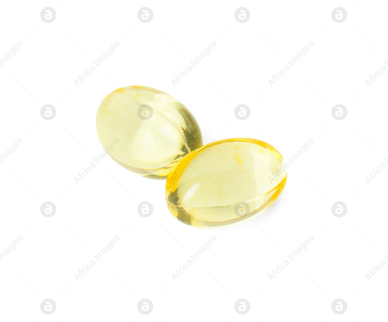 Photo of Vitamin capsules isolated on white. Health supplement