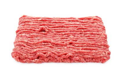 Photo of Fresh raw ground meat isolated on white