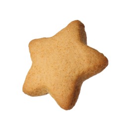 Photo of Tasty star shaped Christmas cookie isolated on white