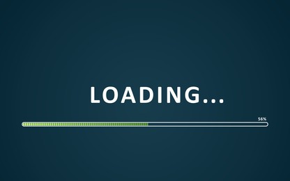 Image of Loading progress screen. Illustration on teal background