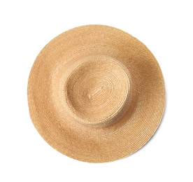 Photo of Summer hat on white background. Beach object