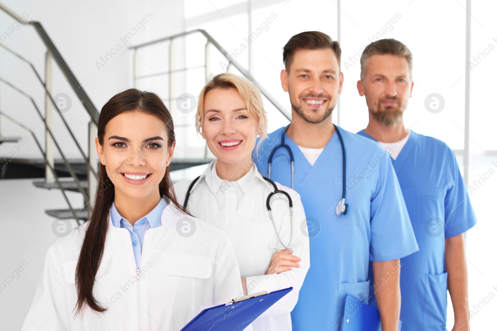 Photo of Doctors and medical assistants in clinic. Health care service