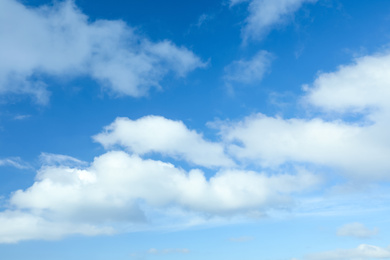 Photo of Picturesque view of beautiful blue sky with fluffy white clouds