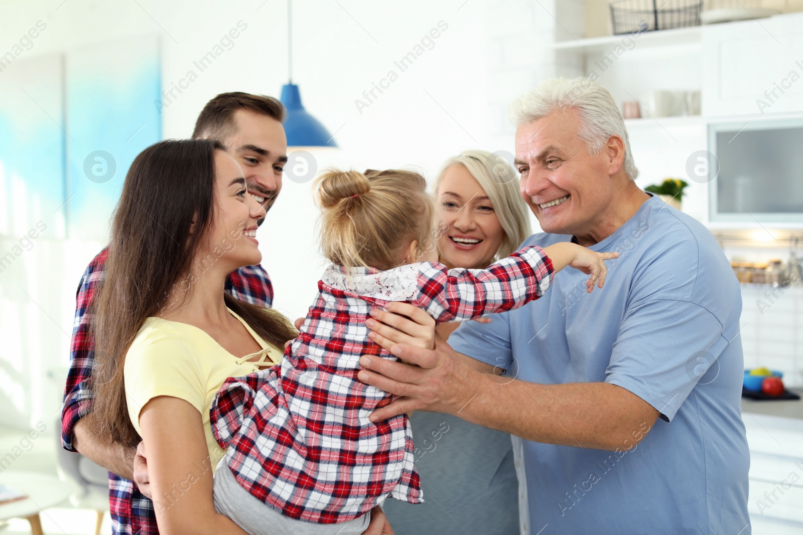 Photo of Happy family at home. Reunion of generations