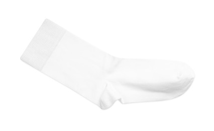 New sock isolated on white, top view