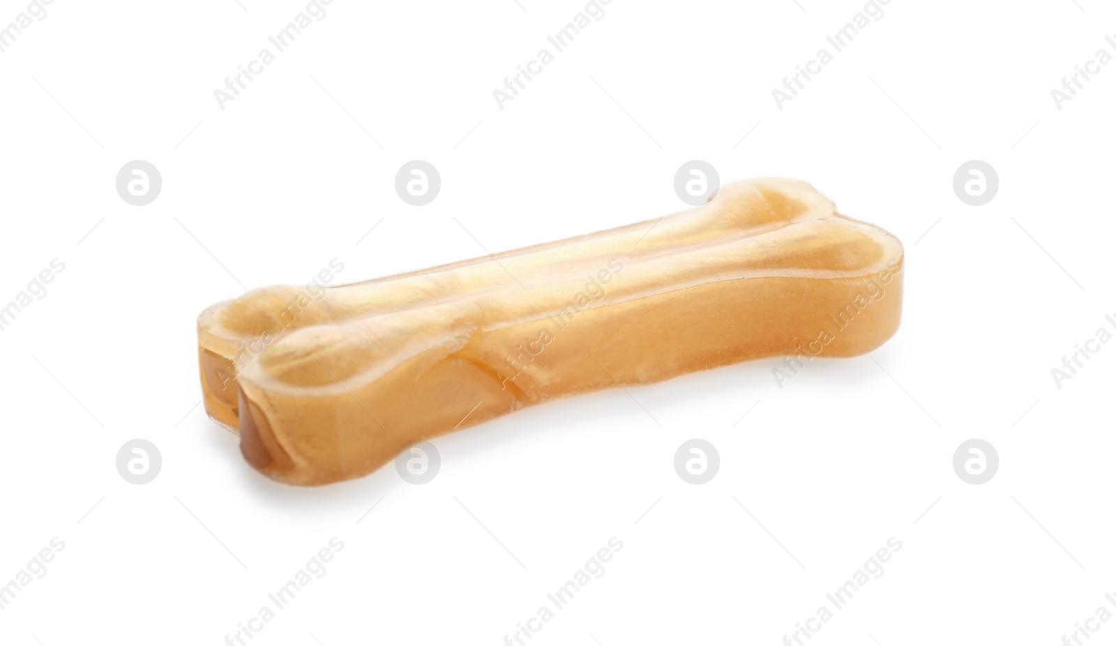 Photo of Chew bone for dog on white background. Pet toy