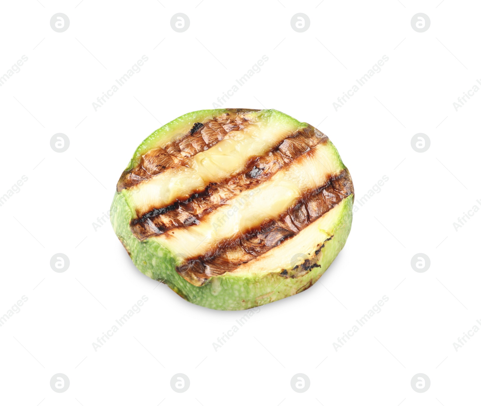 Photo of Delicious grilled zucchini slice isolated on white