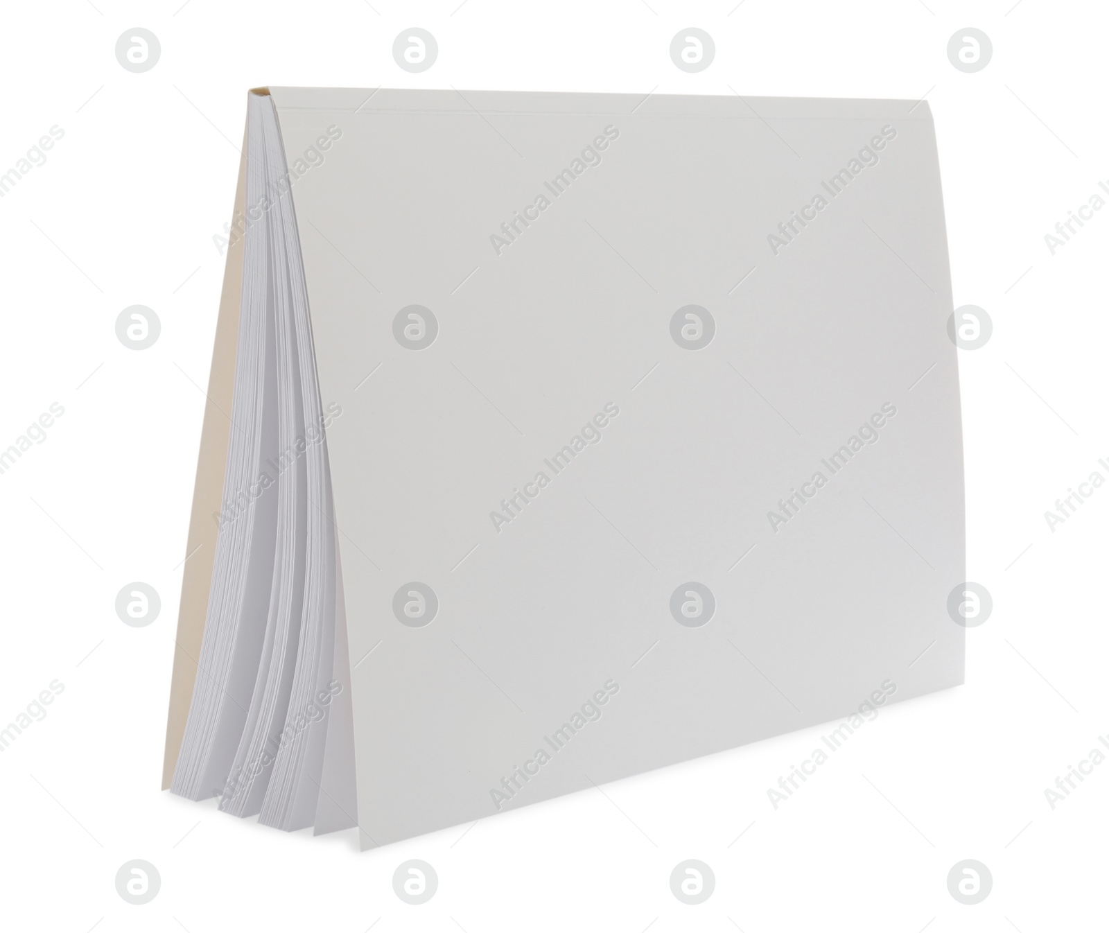 Photo of Blank paper brochure isolated on white. Mockup for design