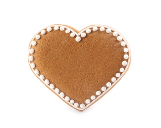 Photo of Heart shaped Christmas cookie isolated on white