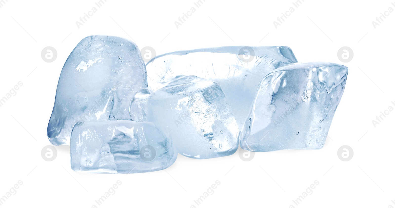 Photo of Pieces of crushed ice isolated on white