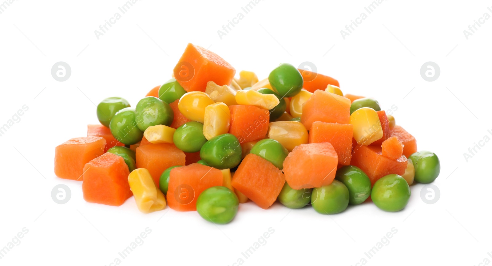 Photo of Mix of fresh vegetables on white background