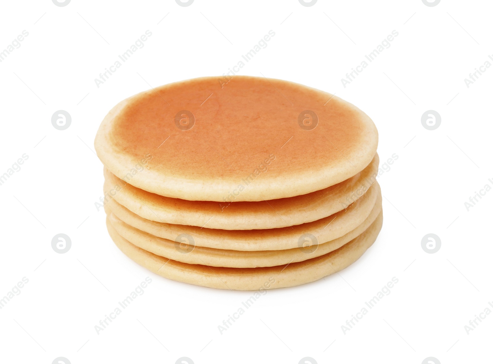 Photo of Stack of delicious pancakes isolated on white