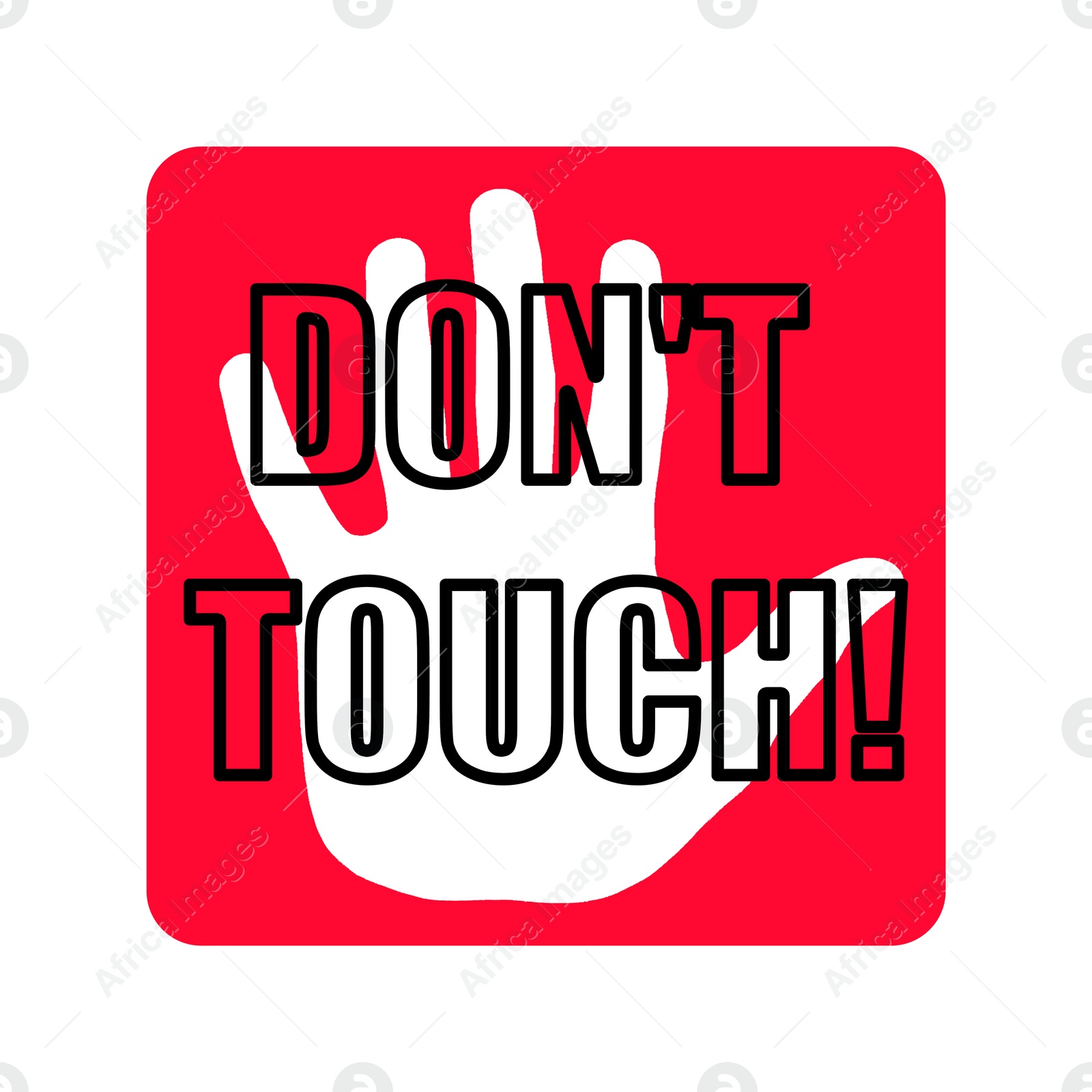 Illustration of Don't Touch!  hand as important measure during coronavirus outbreak