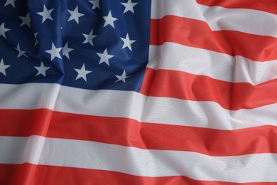 Photo of Flag of USA as background, top view