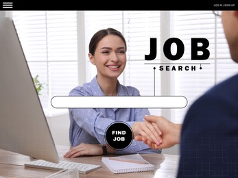 Image of Homepage of employment website. Job search engine