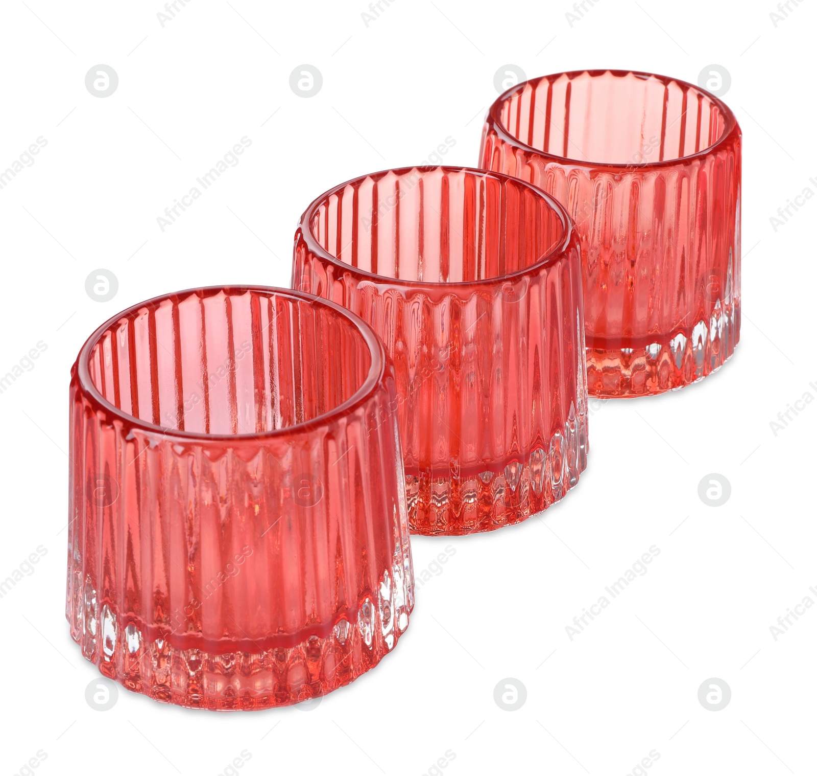 Photo of Beautiful clean empty glasses on white background