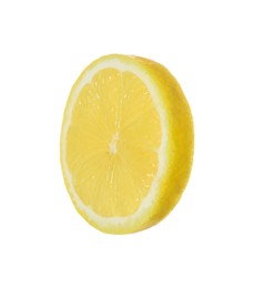 Photo of Fresh ripe lemon slice isolated on white