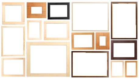 Image of Set of many different frames isolated on white