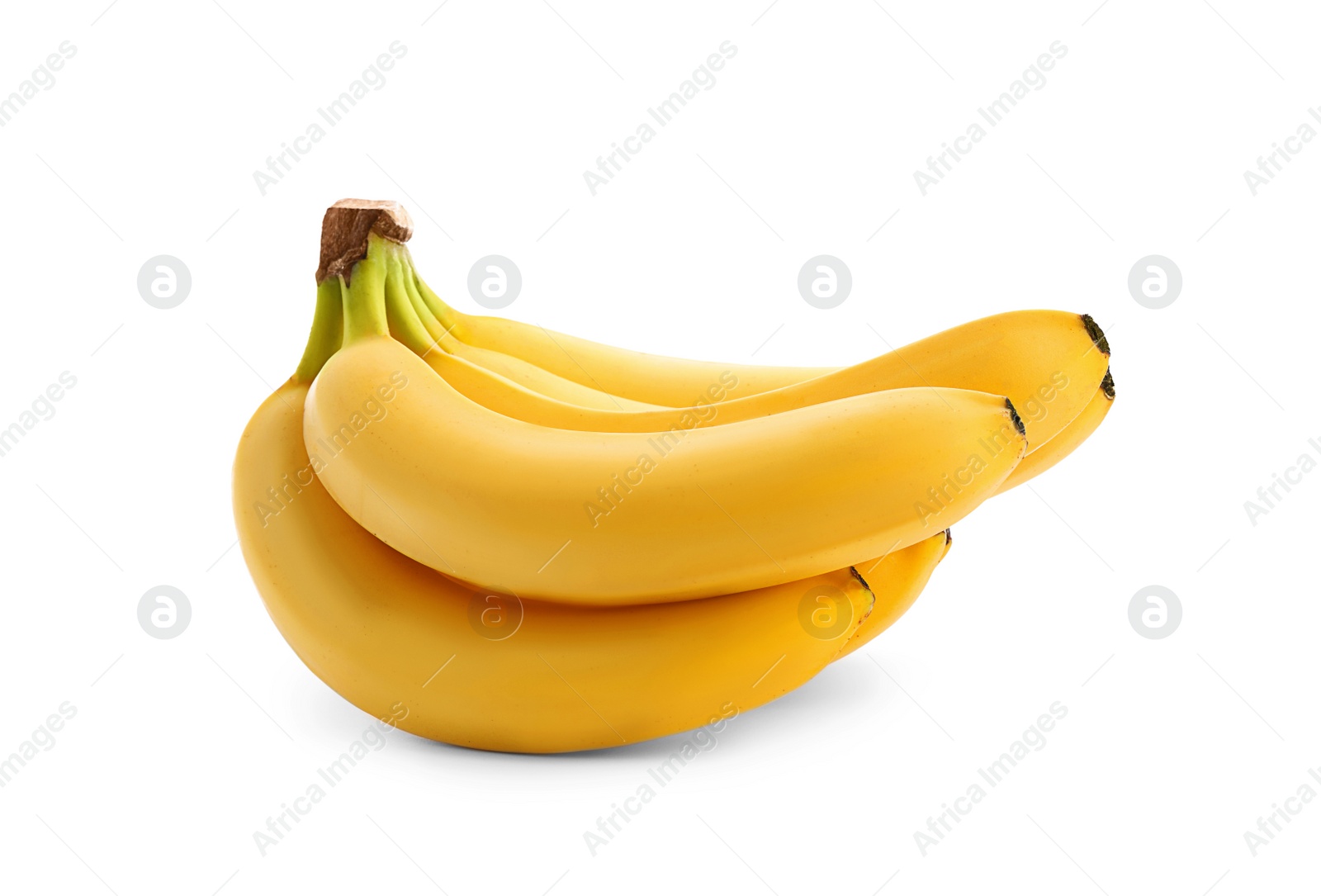 Image of Cluster of delicious ripe bananas isolated on white