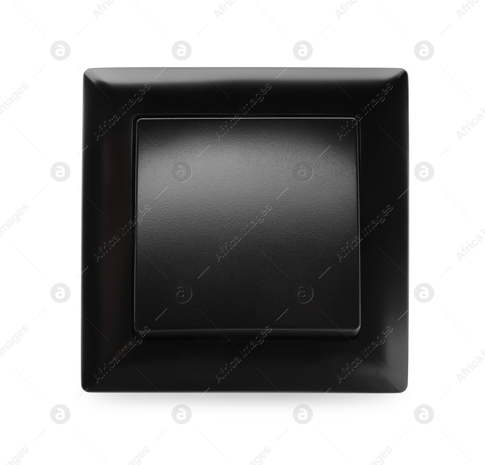 Photo of Black light switch isolated on white, top view