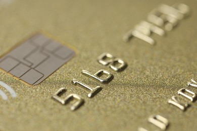 Photo of One credit card as background, macro view