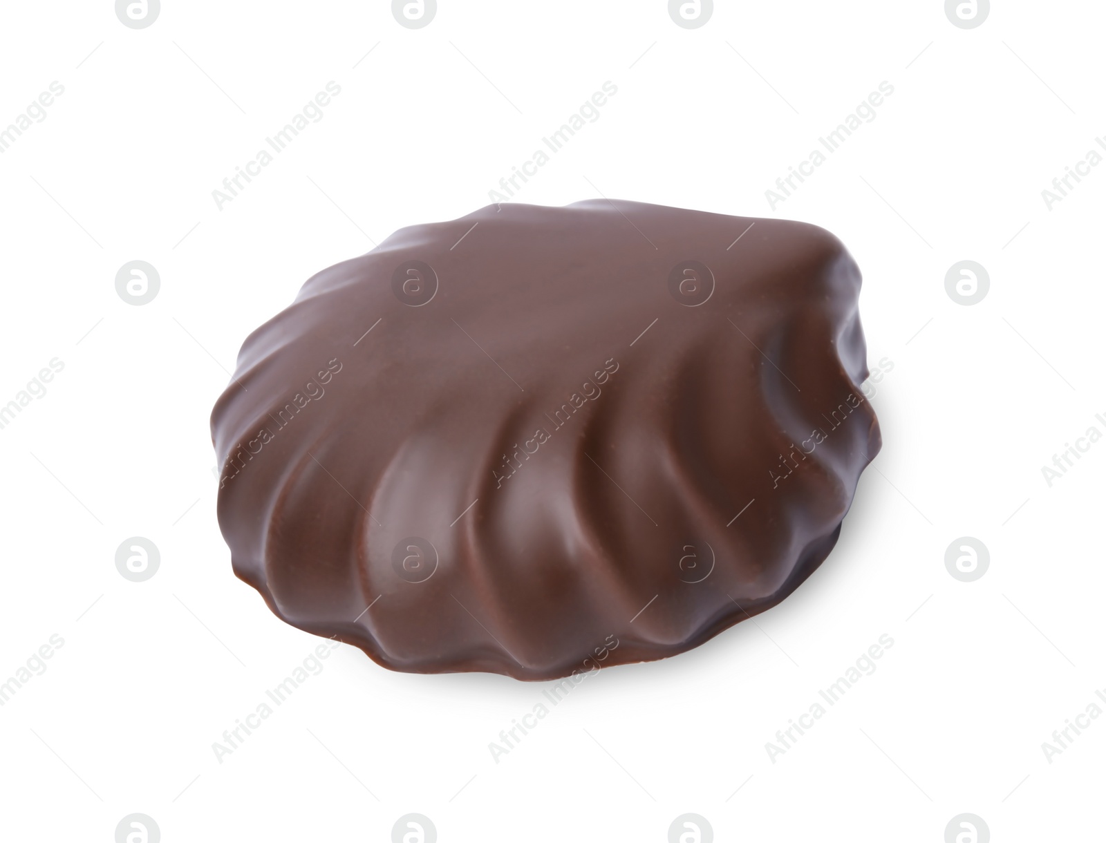 Photo of Delicious chocolate covered marshmallow isolated on white