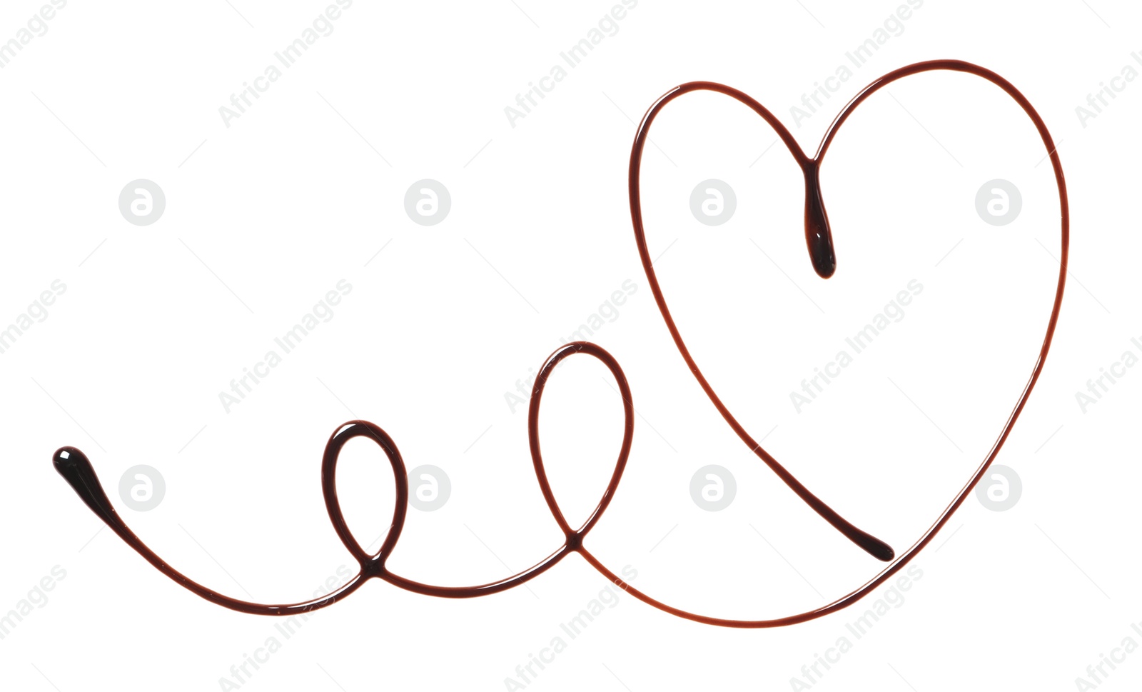 Photo of Heart made of dark chocolate on white background, top view