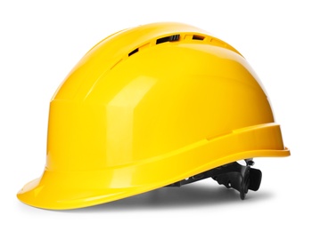 Photo of Safety hardhat isolated on white. Construction tool