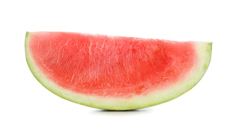 Slice of delicious ripe watermelon isolated on white