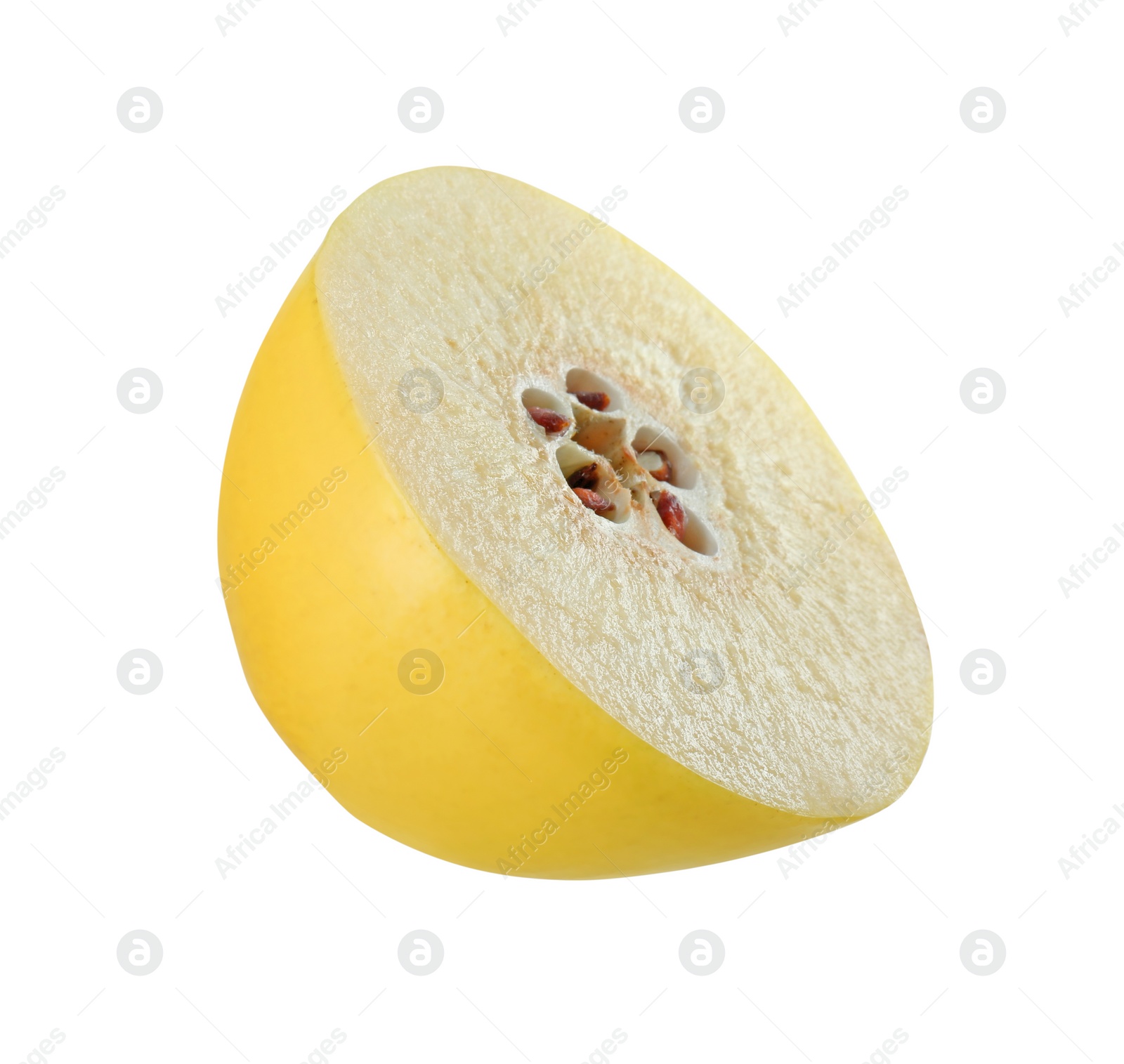 Photo of Piece of fresh ripe quince isolated on white