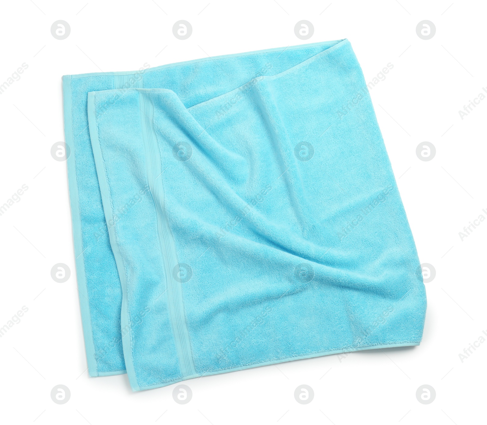 Photo of Clean soft towel on white background