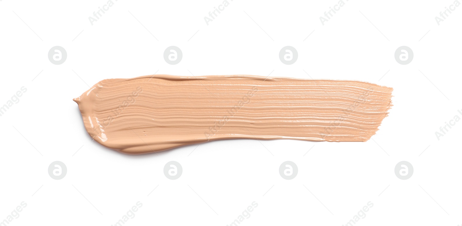 Photo of Smear of skin foundation isolated on white, top view