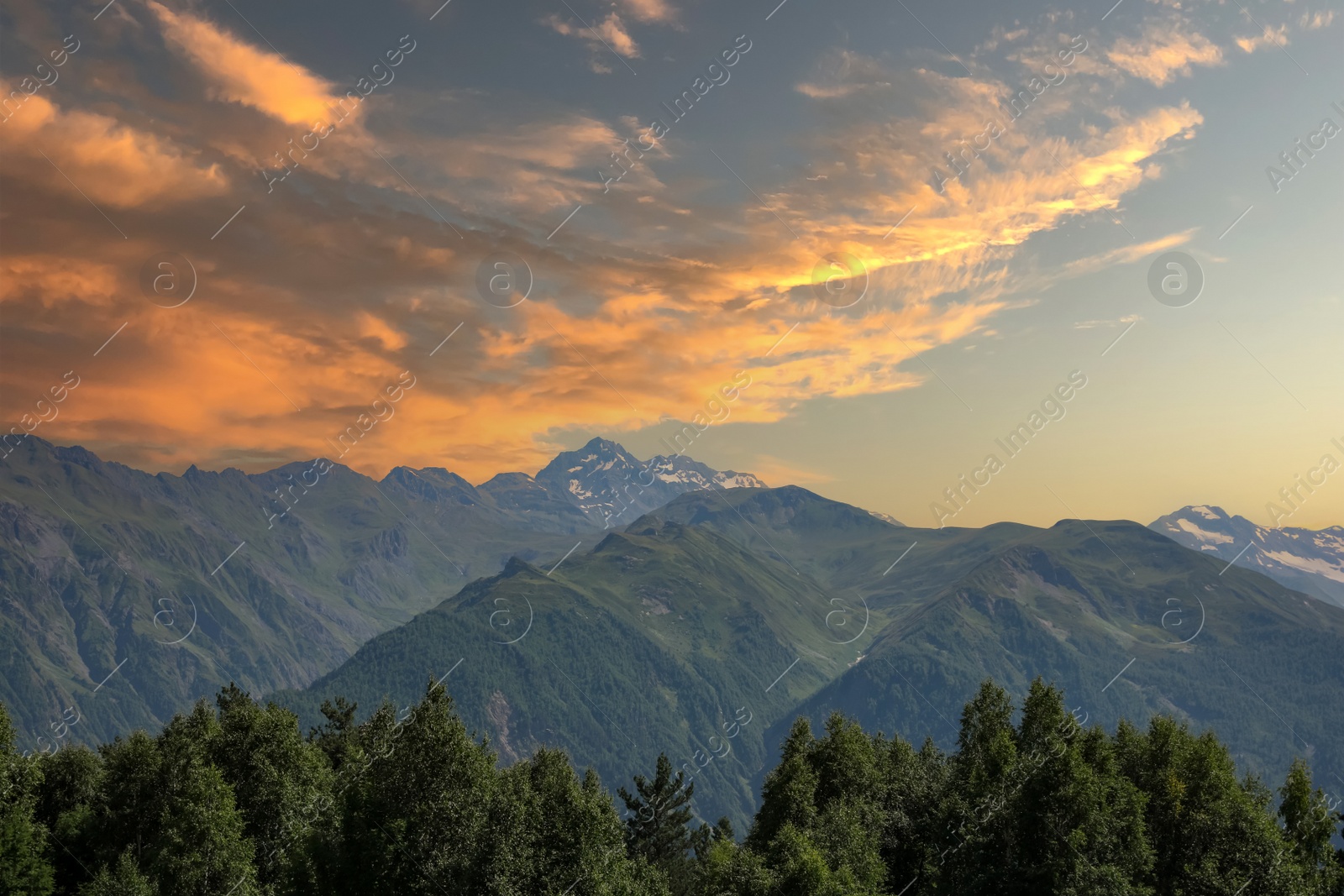 Photo of Picturesque viewbeautiful mountain landscape on sunset