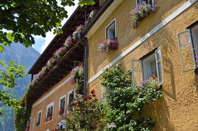 Photo of Picturesque view of town with beautiful buildings