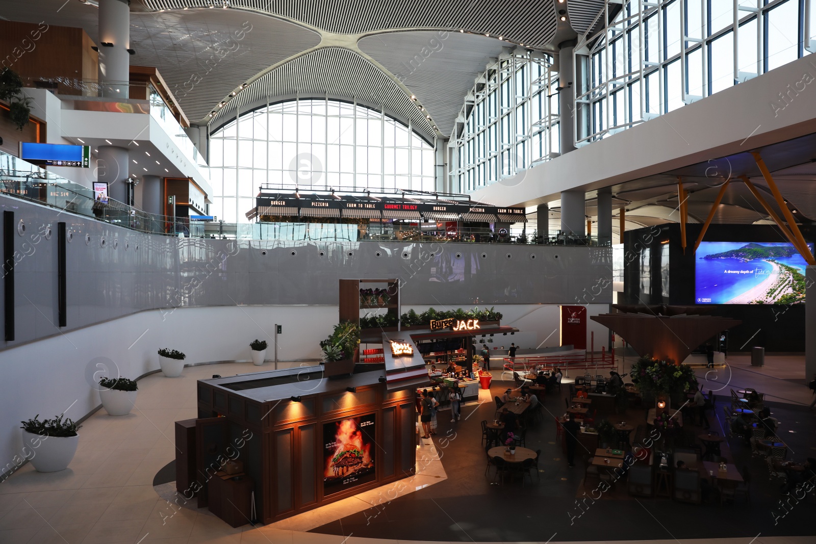 Photo of ISTANBUL, TURKEY - AUGUST 13, 2019: Cafe of new airport terminal