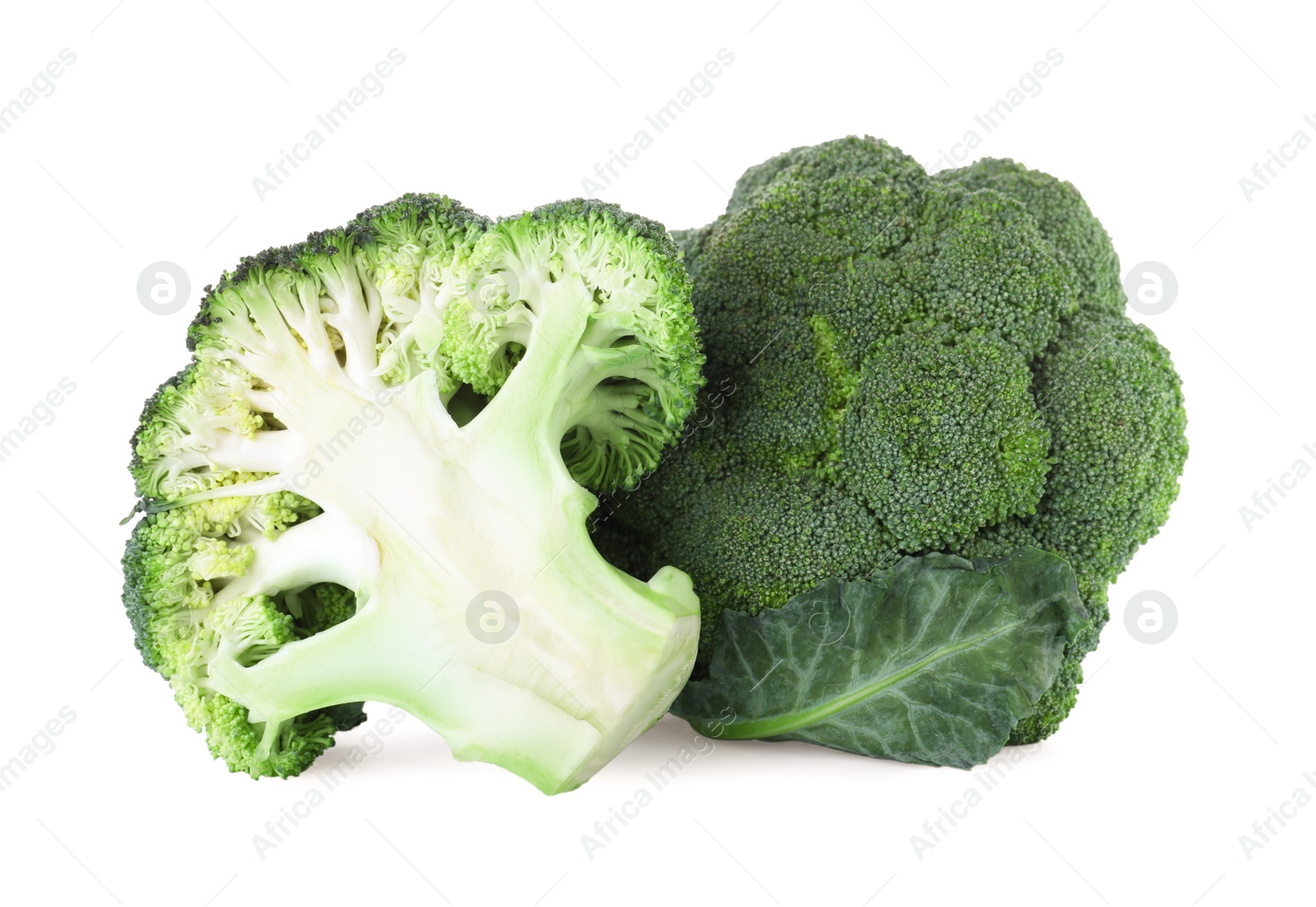 Photo of Fresh green broccoli isolated on white. Organic food