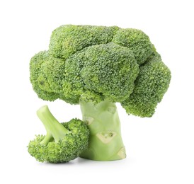 Photo of Fresh raw green broccoli isolated on white