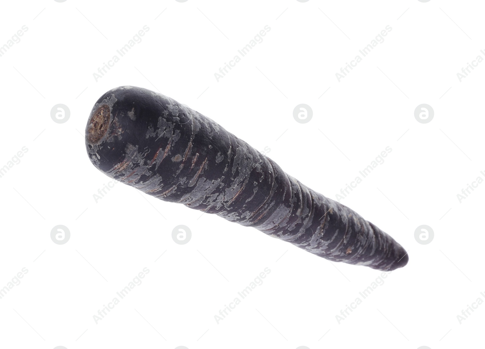 Photo of Fresh raw black carrot isolated on white