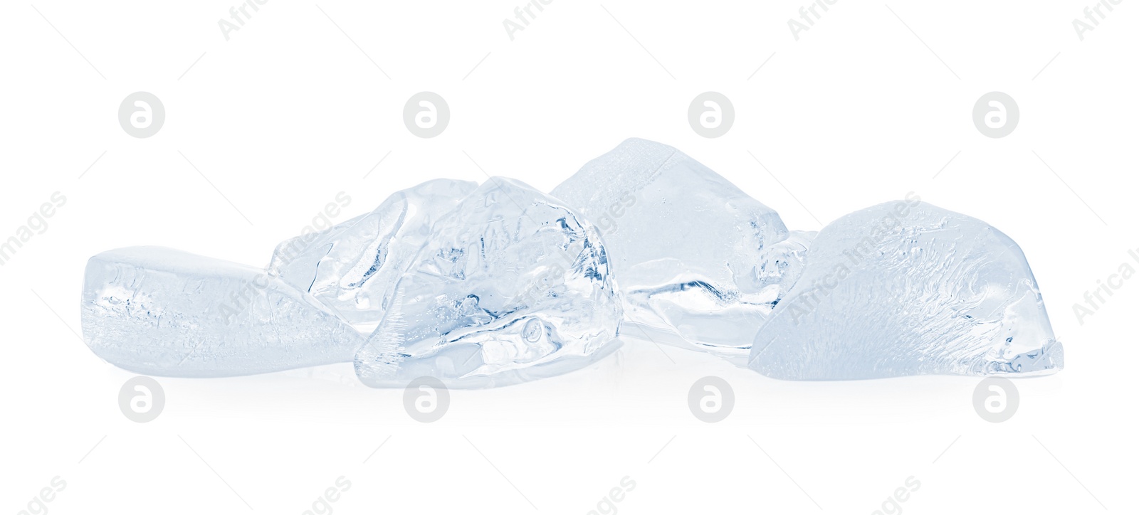 Photo of Pieces of crushed ice isolated on white