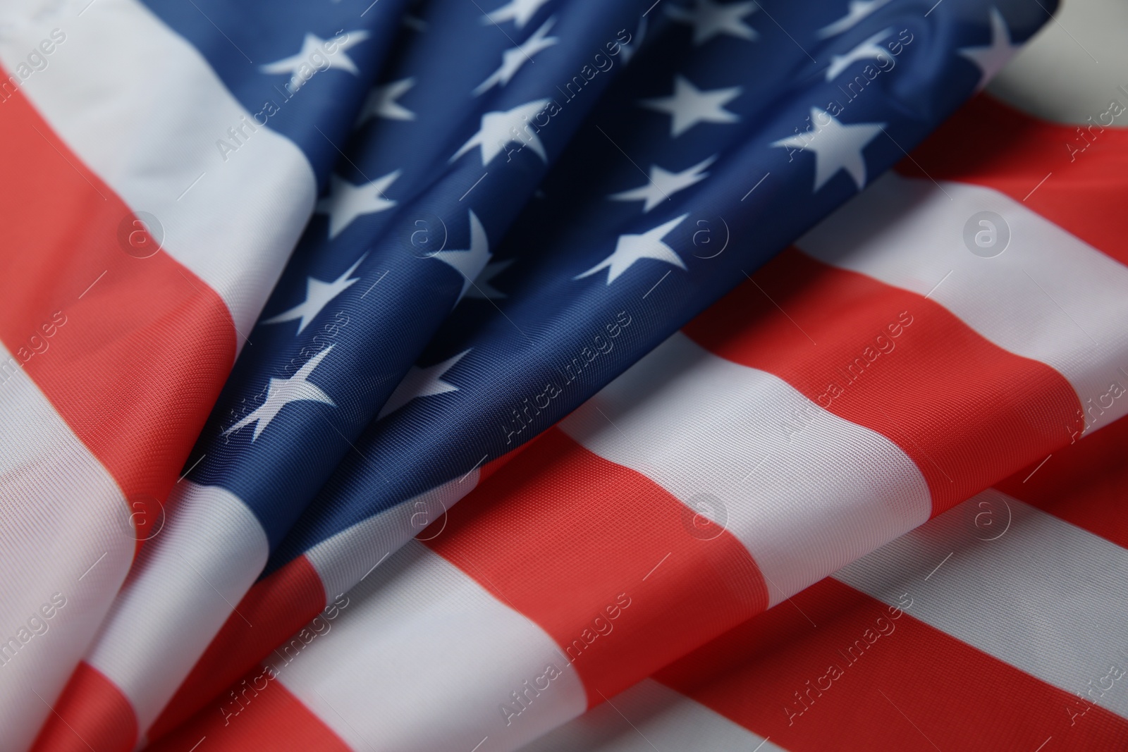 Photo of Flag of USA as background, top view