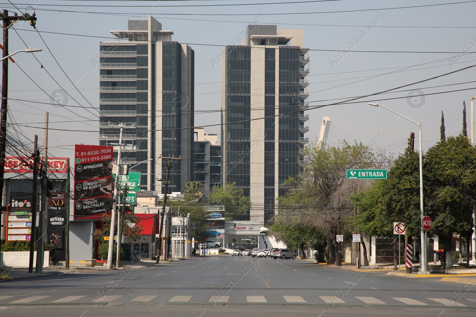 Photo of San Pedro Garza Garcia, Mexico – March 20, 2023: Beautiful view of city street with road and buildings