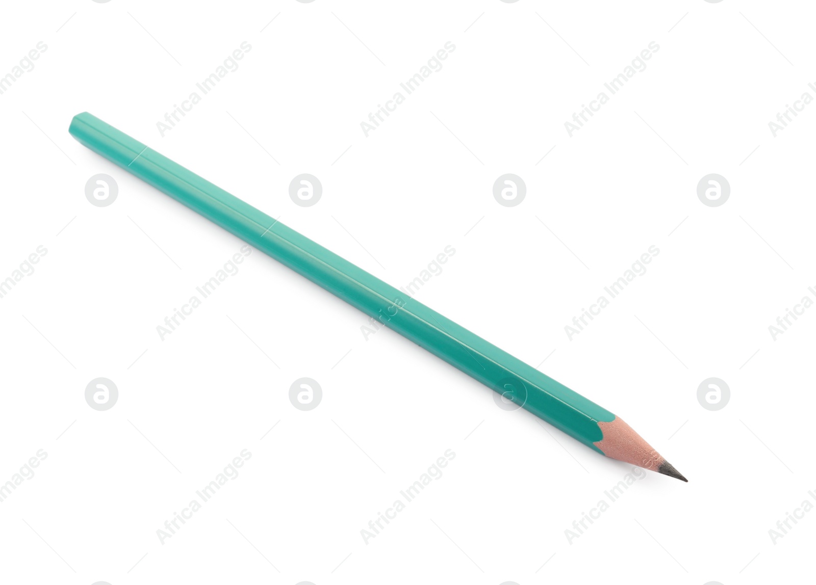 Photo of One sharp graphite pencil isolated on white