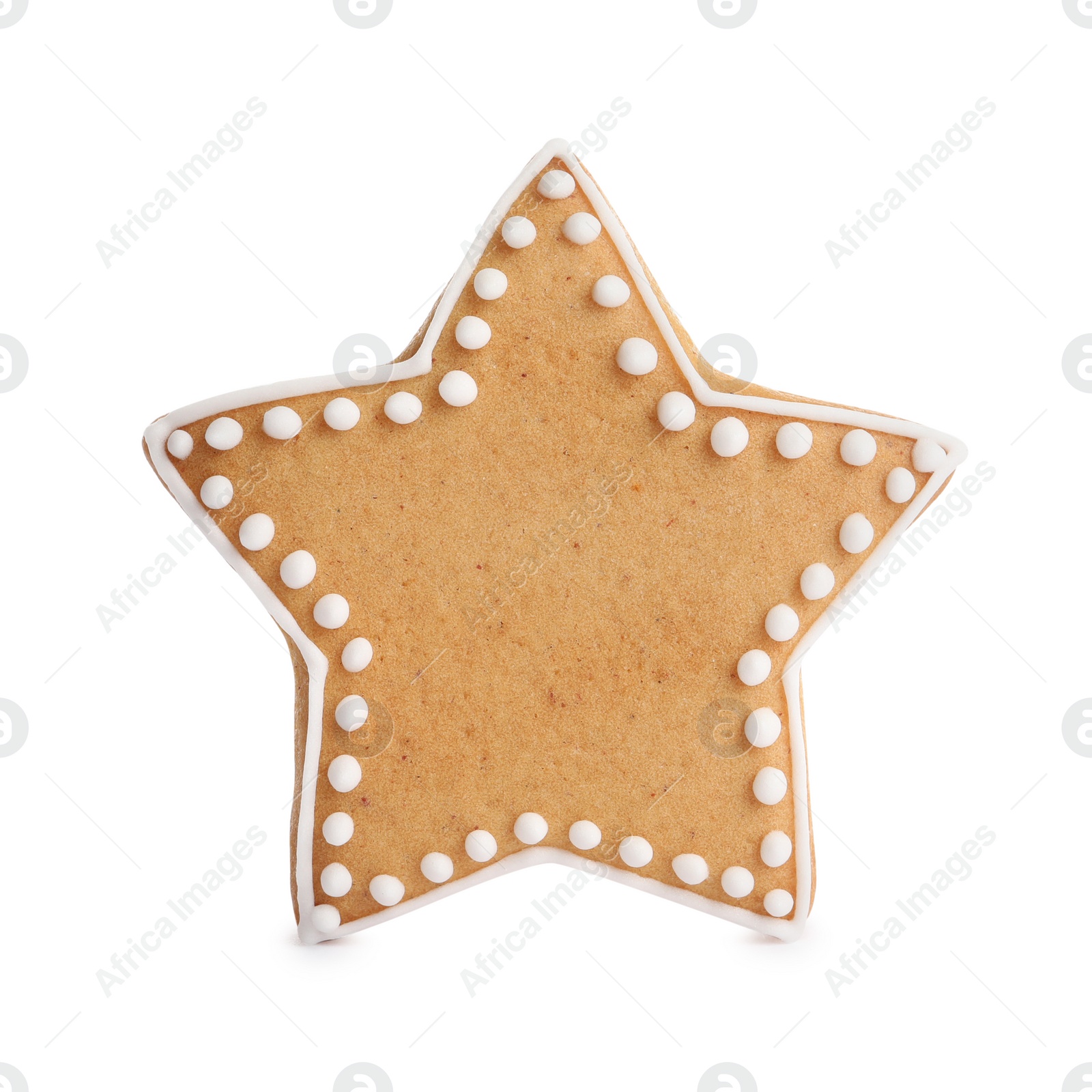 Photo of Tasty star shaped Christmas cookie isolated on white